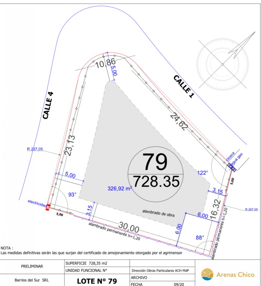 Lote en Arenas chico m2 728.35