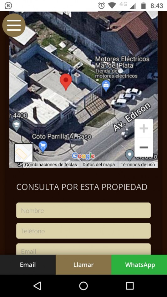 Venta Lote, sobre Avenida Edison 